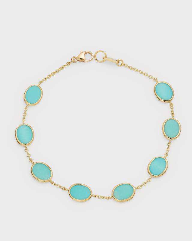18k Polished Rock Candy Confetti Bracelet in Turquois